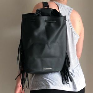 Black Fringe Backpack